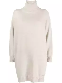 Кашемировое платье с высоким воротником Kiton, коричневый