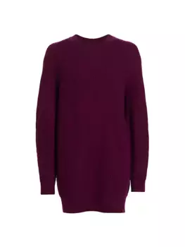 Кашемировое платье-свитер вязки в рубчик Pierce Rag & Bone, цвет plum