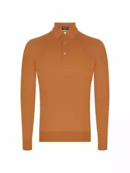Кашемировое поло с длинными рукавами Zegna, коричневый