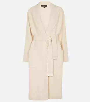 Кашемировое трикотажное пальто Visconti с поясом LORO PIANA, бежевый