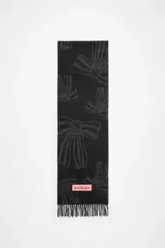 Кашемировой жаккардовый шарф Acne Studios, черно-серый