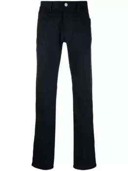 Кашемировые брюки прямого кроя GIORGIO ARMANI, синий