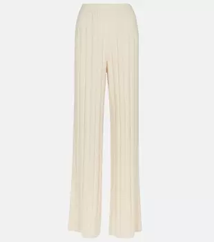 Кашемировые брюки широкого кроя Duca D'Aosta. LORO PIANA, белый