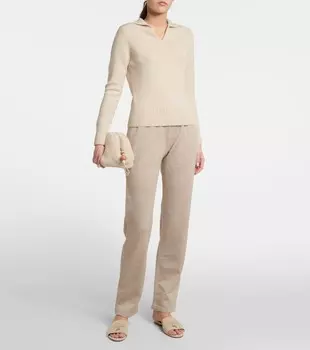 Кашемировые брюки широкого кроя Loro Piana, коричневый