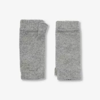 Кашемировые гетры на запястьях с ребристыми манжетами Johnstons, серый