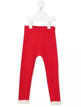 Кашемировые легинсы с контрастной отделкой Cashmere in Love Kids, красный