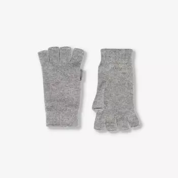 Кашемировые перчатки без пальцев с ребристой отделкой Johnstons, серый