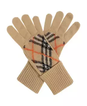 Кашемировые перчатки Burberry, бежевый
