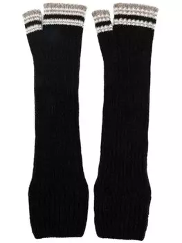 Кашемировые перчатки-митенки Barrie, черный