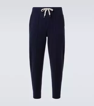 Кашемировые спортивные брюки с добавками Brunello Cucinelli, Blu Marina/Grigio Chiaro