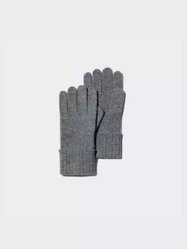 Кашемировые вязаные перчатки Uniqlo, серый
