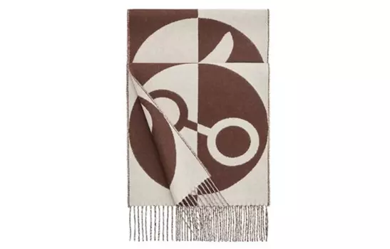 Кашемировые вязаный шарф женский HERMES