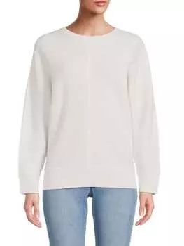 Кашемировый Cвитер Saks Fifth Avenue Dolman в рубчик, nutmeg