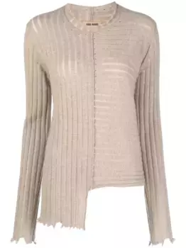 Кашемировый джемпер асимметричного кроя Uma Wang, нейтральный