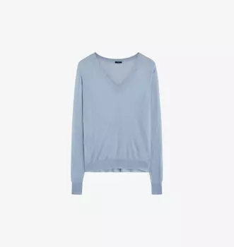 Кашемировый джемпер Cashair с V-образным вырезом Joseph, цвет faded sky