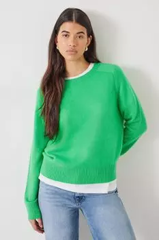 Кашемировый джемпер Charlie с седельными плечами Hush, зеленый