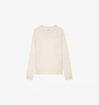 Кашемировый джемпер Cici со звездами Zadig&Voltaire, экрю