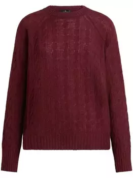 Кашемировый джемпер фактурной вязки ETRO, красный