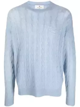 Кашемировый джемпер фактурной вязки ETRO, синий