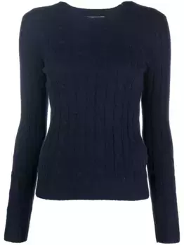 Кашемировый джемпер фактурной вязки POLO RALPH LAUREN, синий