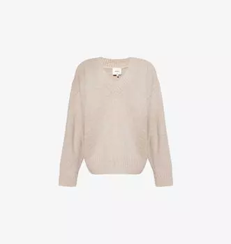 Кашемировый джемпер Jadey с V-образным вырезом Reformation, цвет barley