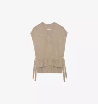 Кашемировый джемпер Maddy без рукавов Zadig&Voltaire, цвет oatmeal
