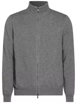 Кашемировый джемпер Malo на молнии, серый