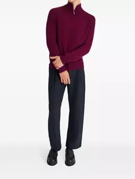 Кашемировый джемпер на молнии Pringle of Scotland, красный