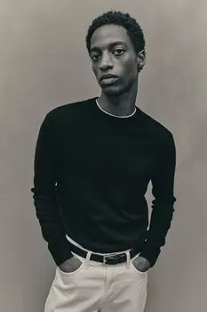 Кашемировый джемпер обычного кроя H&M, черный