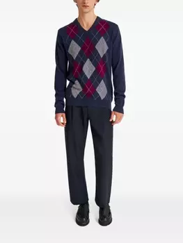 Кашемировый джемпер Pringle of Scotland с узором «аргайл», синий