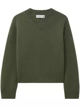 Кашемировый джемпер Pringle of Scotland с V-образным вырезом, зеленый