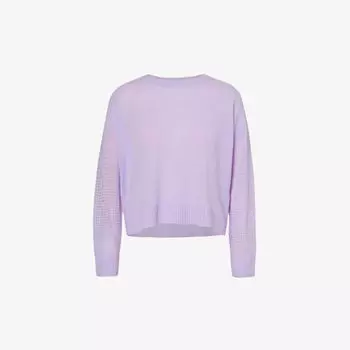 Кашемировый джемпер с ажурной строчкой Riley 360 Cashmere, цвет orchid