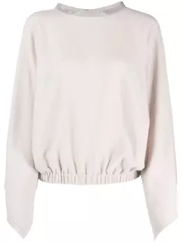 Кашемировый джемпер с бисером Fabiana Filippi, нейтральный