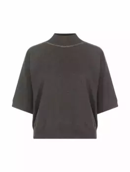 Кашемировый джемпер с цепью мониль Brunello Cucinelli, черный