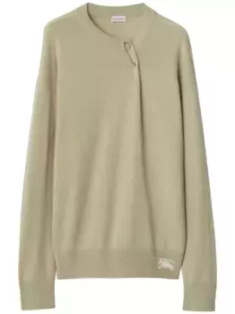 Кашемировый джемпер с декоративной булавкой BURBERRY, нейтральный