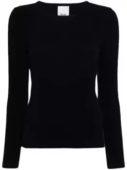 Кашемировый джемпер с круглым вырезом ALLUDE, синий