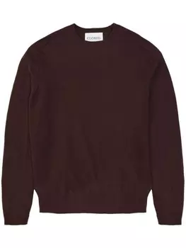 Кашемировый джемпер с круглым вырезом Closed, коричневый