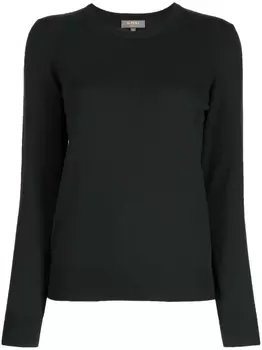 Кашемировый джемпер с круглым вырезом N.Peal, зеленый