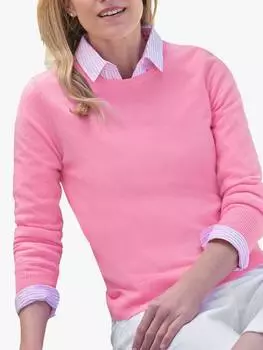 Кашемировый джемпер с круглым вырезом Pure Collection, цвет Candy Pink