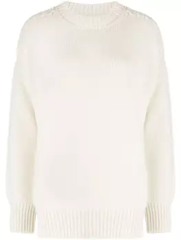 Кашемировый джемпер с круглым вырезом SA SU PHI, нейтральный цвет