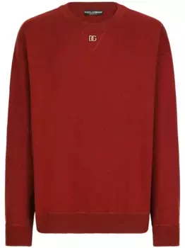 Кашемировый джемпер с логотипом DG DOLCE & GABBANA, красный