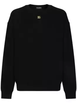 Кашемировый джемпер с логотипом DG DOLCE & GABBANA, черный