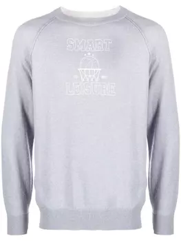 Кашемировый джемпер с логотипом Eleventy, синий