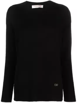 Кашемировый джемпер с логотипом VLogo Signature VALENTINO GARAVANI, черный