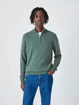 Кашемировый джемпер с молнией до половины John Lewis, кинза