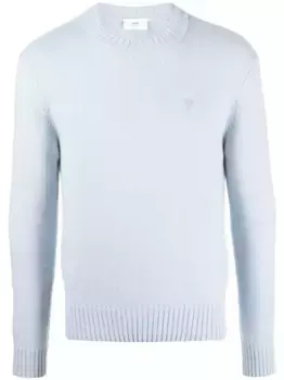 Кашемировый джемпер с монограммой Ami de Coeur AMI Paris, синий