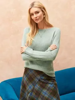 Кашемировый джемпер с напуском Brora, утиное яйцо