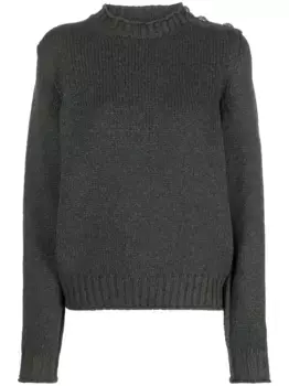 Кашемировый джемпер с пуговицами Barrie, зеленый