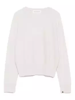 Кашемировый джемпер с ребристыми манжетами extreme cashmere, нейтральный