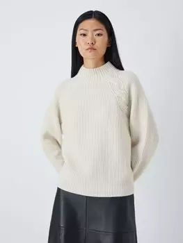 Кашемировый джемпер с рукавами реглан косой вязки John Lewis